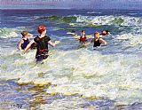 Edward Henry Potthast In the Surf 1 painting